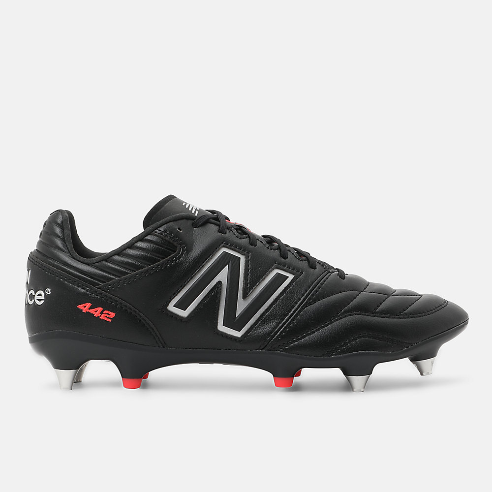 New Balance 442 PRO SG V2 Shoes Black with Red and White